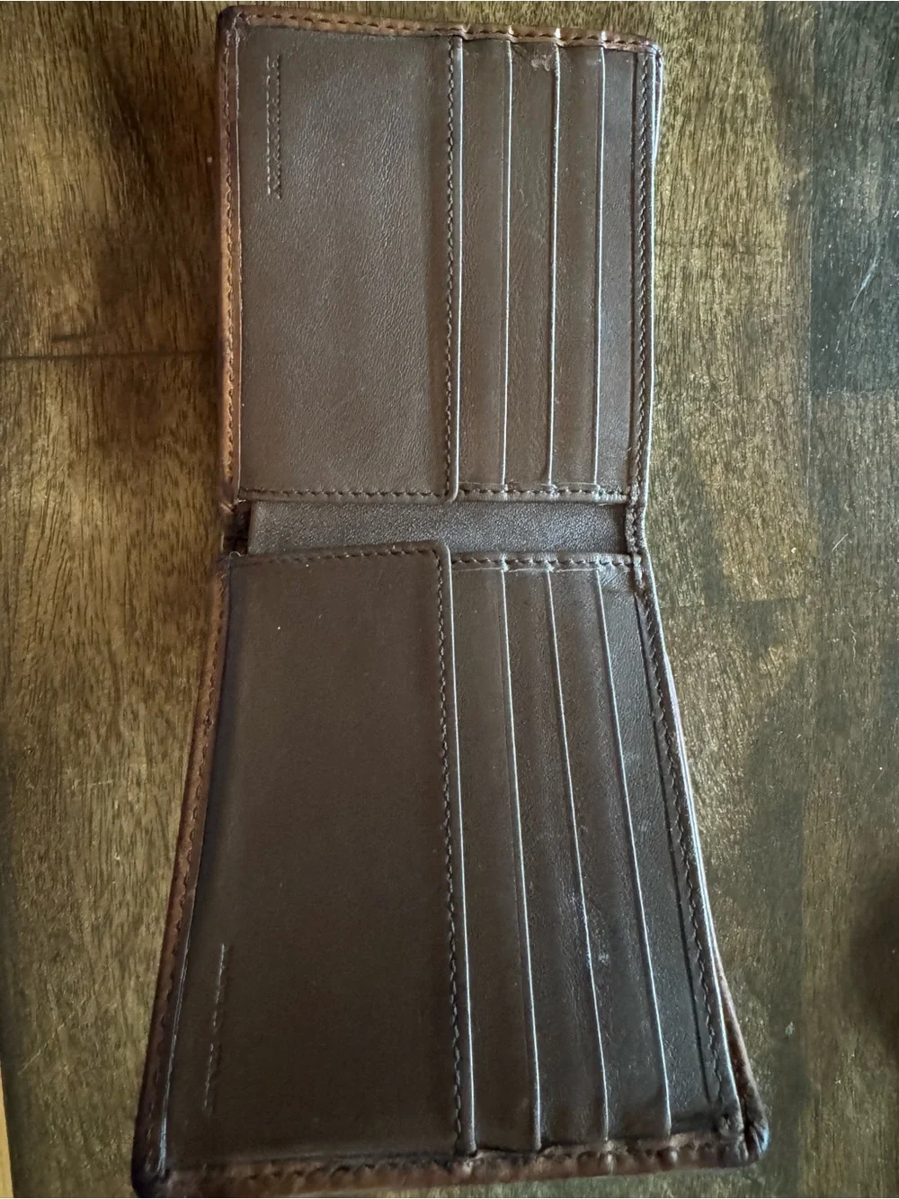 Men's Burberry Wallet in Beige Plaid with Brown Leather Trim